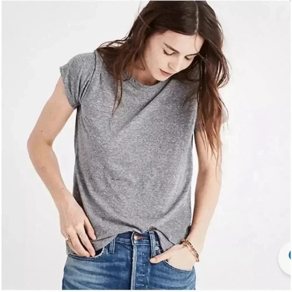 Madewell Plus Size Triblend Ex-Boyfriend Tee in Heather Grey Size 2X NWT